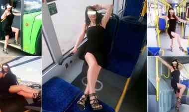 Un șofer RAT Craiova este cercetat disciplinar după ce a permis unei tinere să-și facă poze provocatoare într-un autobuz electric